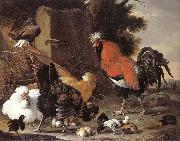 Melchior de Hondecoeter, A Cock, Hens and Chicks